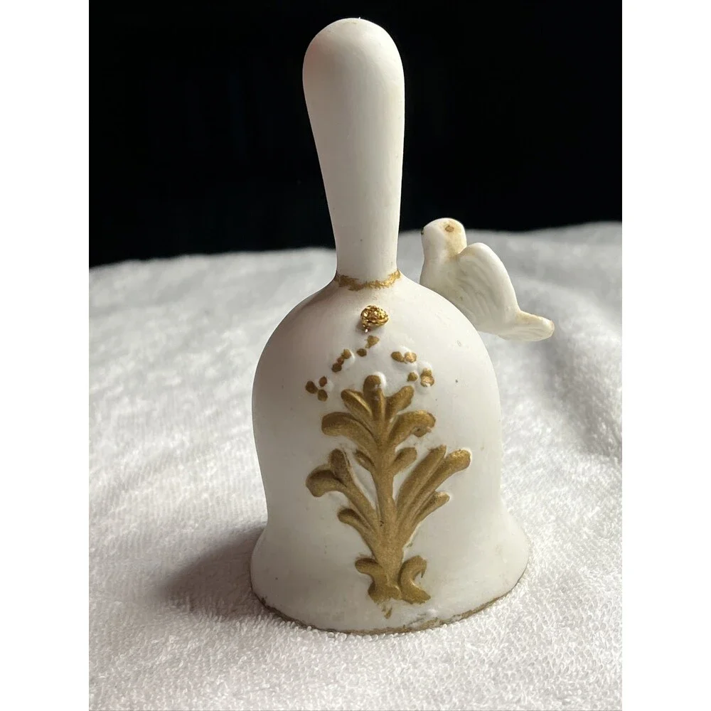 Ceramic Bell Bird Figurine Used 1980s